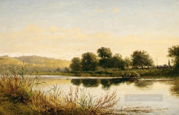 Lake Pond Waterfall Painting - Streatley on Thames landscape Benjamin Williams Leader